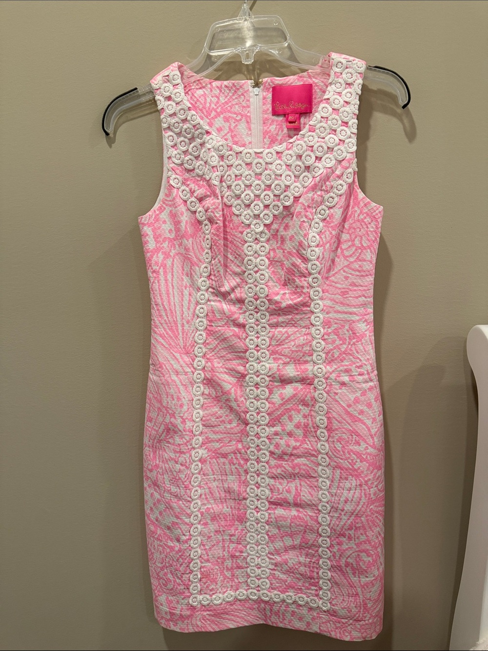 Lilly Pulitzer Pink and White Sleeveless Shift Dress